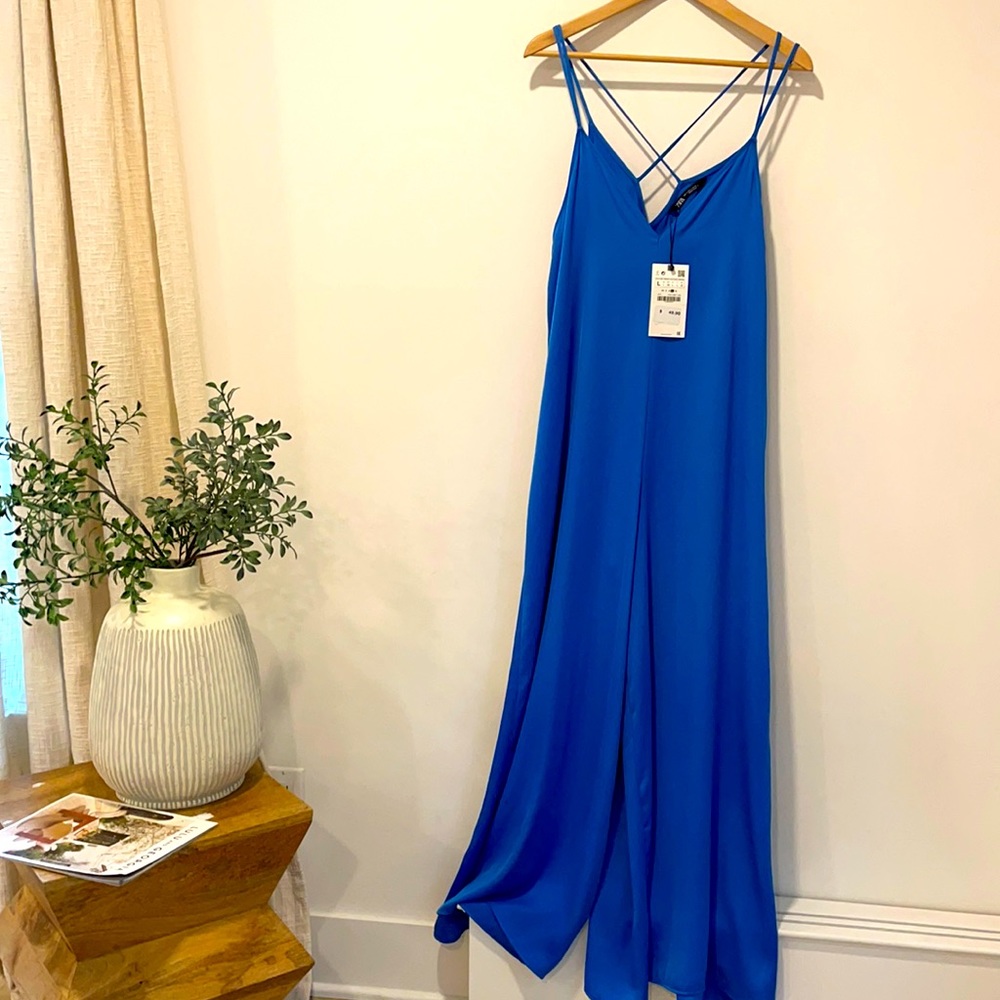 Zara flowy blue jumpsuit